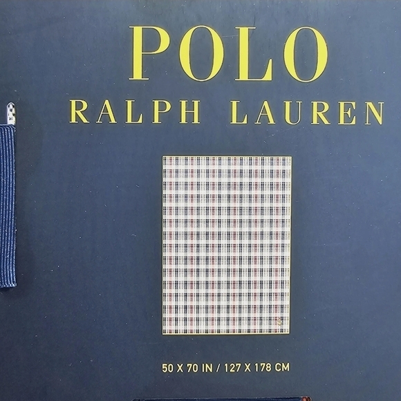 New Polo Ralph Lauren Blanket Throw Fisherman Polo Bear Cotton Navy 50X70 NWOT - Picture 4 of 6